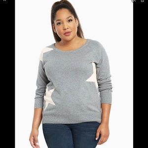 Torrid pink stars scoop neck sweater size 4